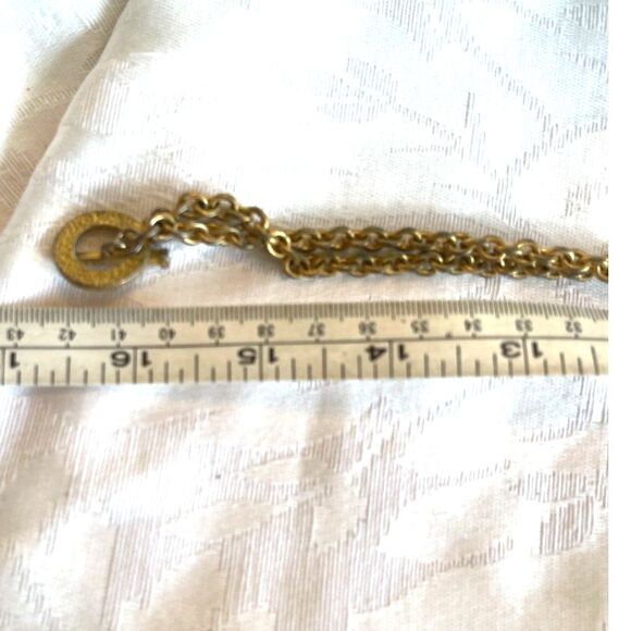 Rare Leslie Block Chunky Long Statement Necklace Gold Tone Charm Accents 32" VTG - Picture 10 of 10